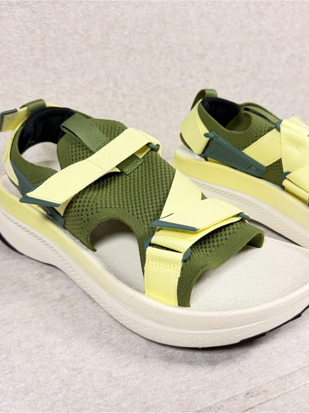 Teva Olive Green and Light Yellow Strap Sport Sandals
